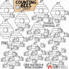 Counting Bees Around Bee Hive ClipArt - Spring Bumble Bee Counting - Seasonal Math Graphics - Commercial Use PNG