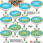  Spring Counting ClipArt Bundle - Seasonal Math Graphics - Commercial Use PNG