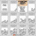  Spring Counting ClipArt Bundle - Seasonal Math Graphics - Commercial Use PNG