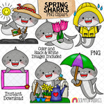Seasonal Shark Clip Art Bundle 2 - Grey Shark Clipart - Baby Shark