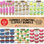 Summer Counting ClipArt Bundle - Seasonal Math Graphics