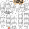 Counting Ice Cream Scoops on Cone ClipArt - Summer IceCream Counting - Seasonal Math Graphics - Commercial Use PNG