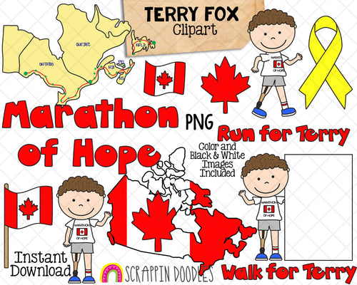 Terry Fox ClipArt - Marathon of Hope - Canadian Cancer Research Activist - Commercial Use PNG