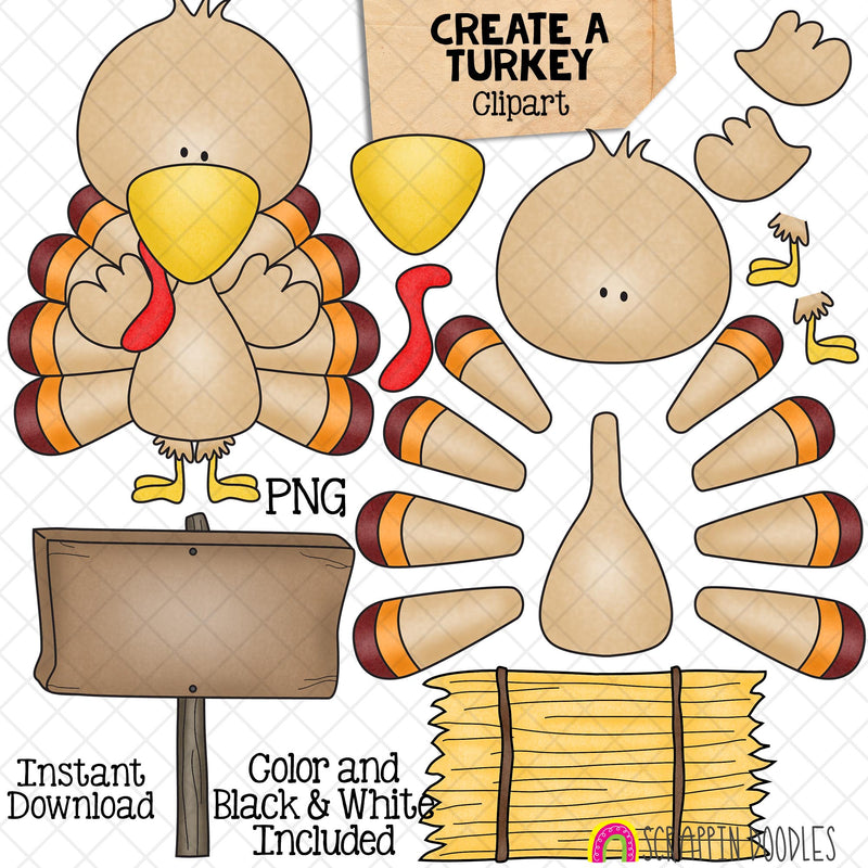 Create a Turkey ClipArt - Turkey Clipart - Pin the Feather on the Turkey Clipart