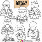 Turkey In Disguise ClipArt 1 - Turkeys in Disguises Graphics - Thanksgiving Games - Dress Up Images - CU PNG