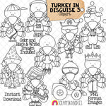 Turkey In Disguise ClipArt 3 - Turkeys in Disguises Graphics - Thanksgiving Games - Dress Up Images - CU PNG