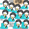 Counting Ice Blocks ClipArt - Winter Penguin Ice Cube Counting - Seasonal Math Graphics - Commercial Use PNG