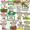 Monkey Clip Art - Monkeys Writing and Spelling - Jungle Animals - School - Learning to Write - Commercial Use PNG Sublimation