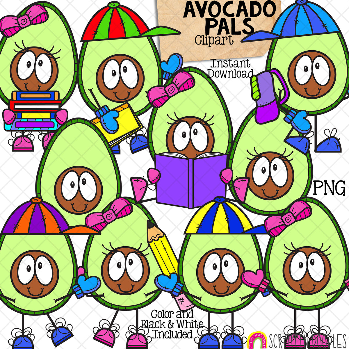 Variety Bundle #1 - Avocado - Big Foot - Slime - Llama - Lemons - Bees - Water Park - Space - Coconut -Pineapple - Chameleon - Kiddos - CU PNG Sublimation