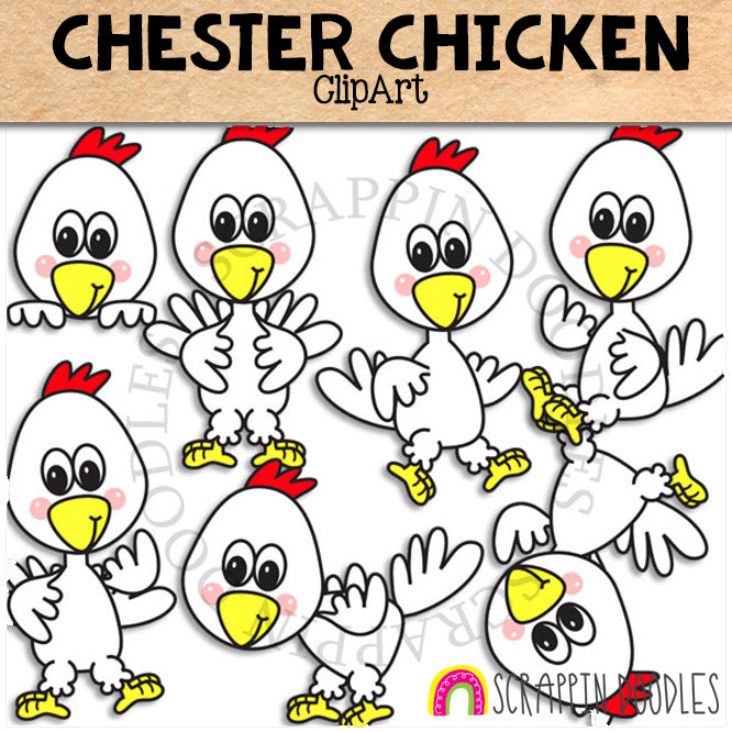 Farm Animal ClipArt Bundle - Pig - Cow - Horse - Chicken - Sheep - Cow - Commercial Use - PNG