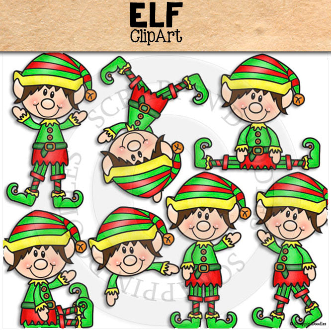 Christmas Crew ClipArt Bundle - Gingerbread - Santa Claus - Rudolph - Elf - Snowman - Penguin - Commercial Use - PNG