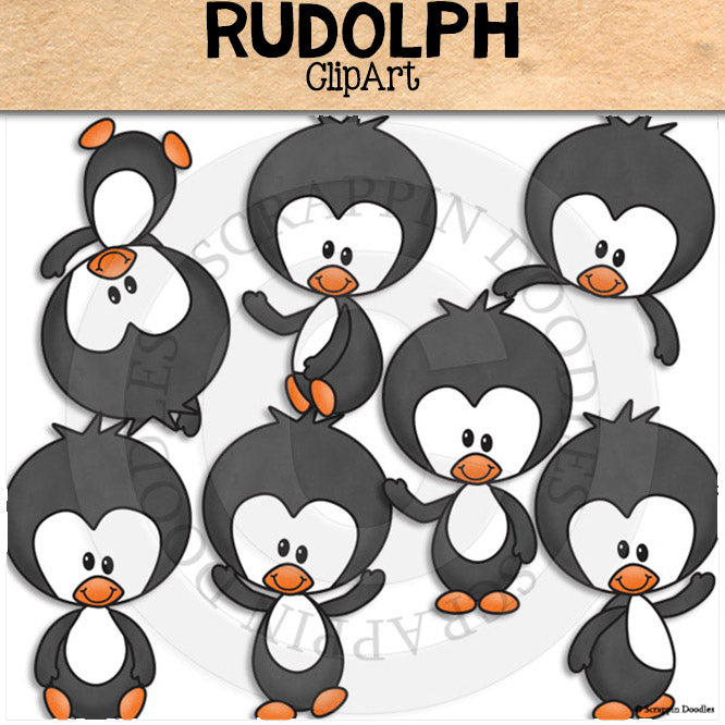 Christmas Crew ClipArt Bundle - Gingerbread - Santa Claus - Rudolph - Elf - Snowman - Penguin - Commercial Use - PNG