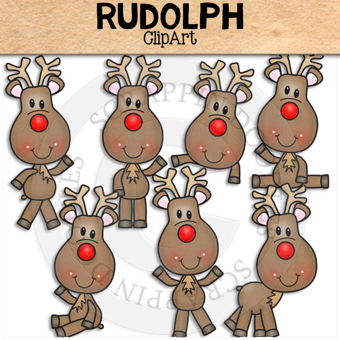 Christmas Crew ClipArt Bundle - Gingerbread - Santa Claus - Rudolph - Elf - Snowman - Penguin - Commercial Use - PNG