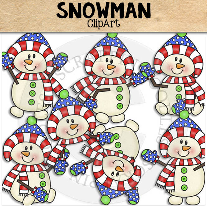 Christmas Crew ClipArt Bundle - Gingerbread - Santa Claus - Rudolph - Elf - Snowman - Penguin - Commercial Use - PNG