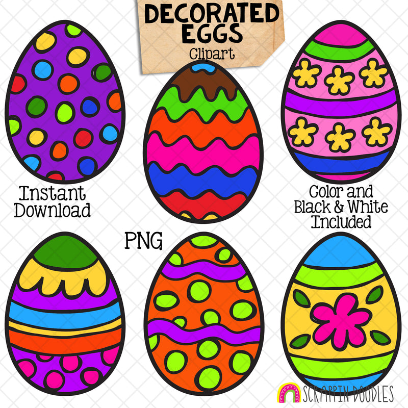 Decorated Eggs Clip Art - Easter - Commercial Use - PNG - CU PNG Sublimation