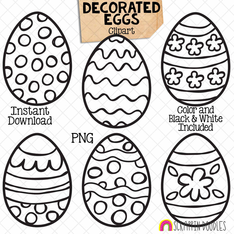 Decorated Eggs Clip Art - Easter - Commercial Use - PNG - CU PNG Sublimation