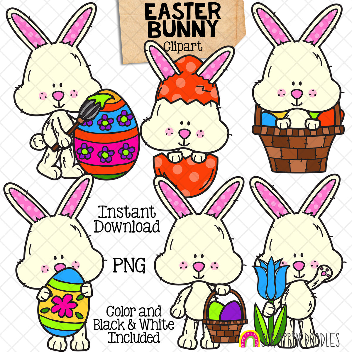 Easter Bunny ClipArt- Commercial Use - PNG - CU PNG Sublimation