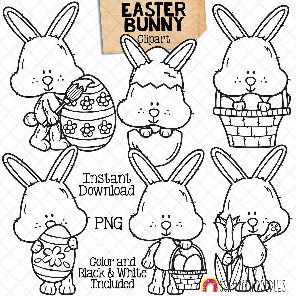 Easter Bunny ClipArt- Commercial Use - PNG - CU PNG Sublimation
