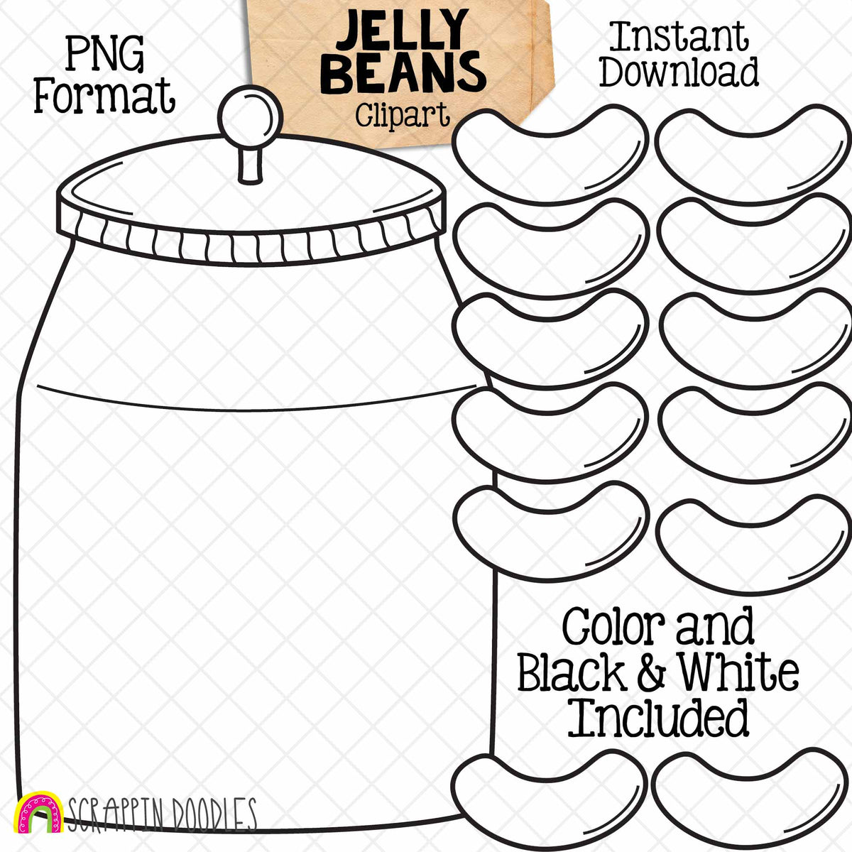 Easter Clip Art Bundle - Eggs - Bunny - Chicks - Jelly Beans - Tulips - CU PNG Sublimation