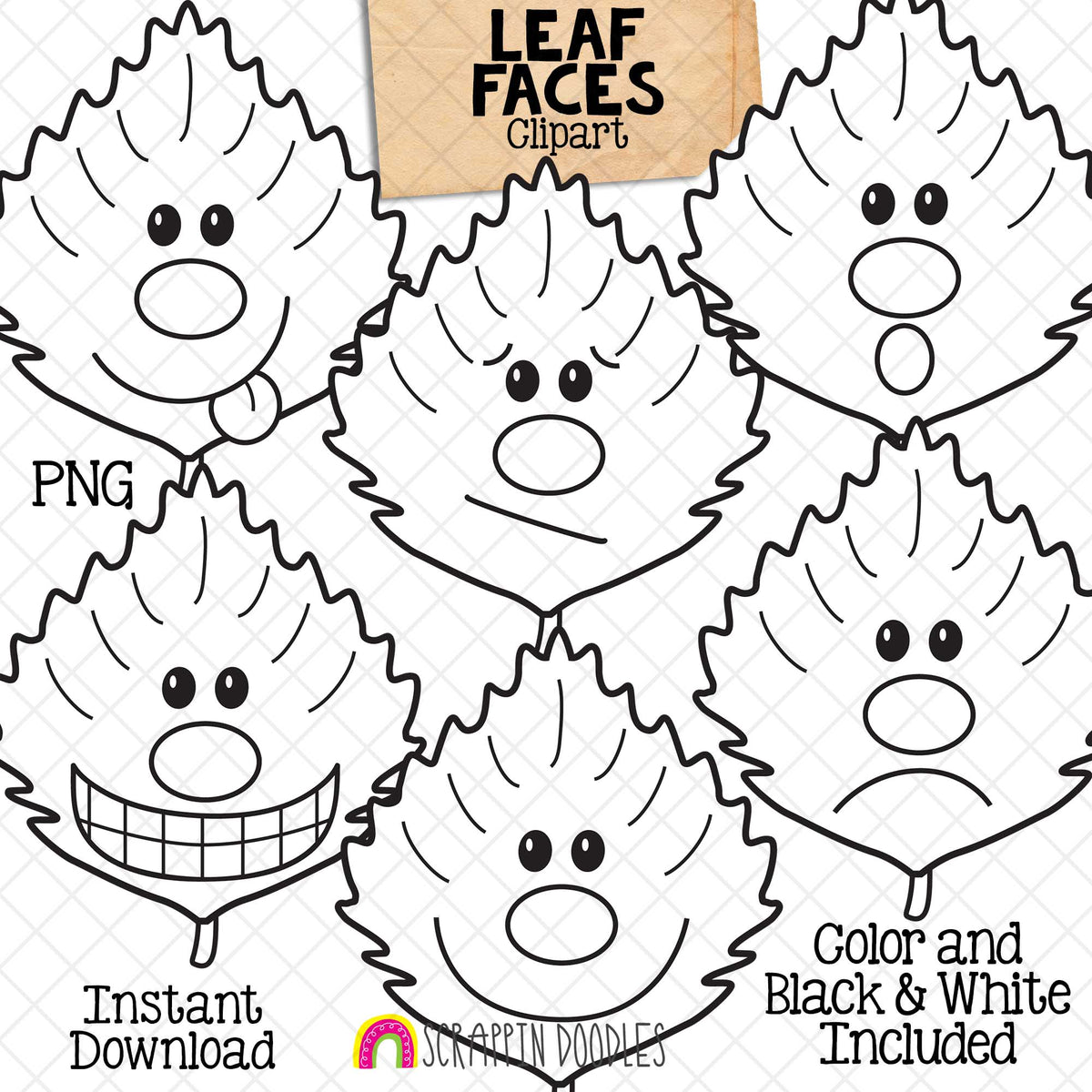 Fall Faces Bundle - Autumn Facial Expressions - Acorn - Apple - Leaf - Owl - Pumpkin - Scarecrow - Squirrel - Sunflower - CU PNG Sublimation