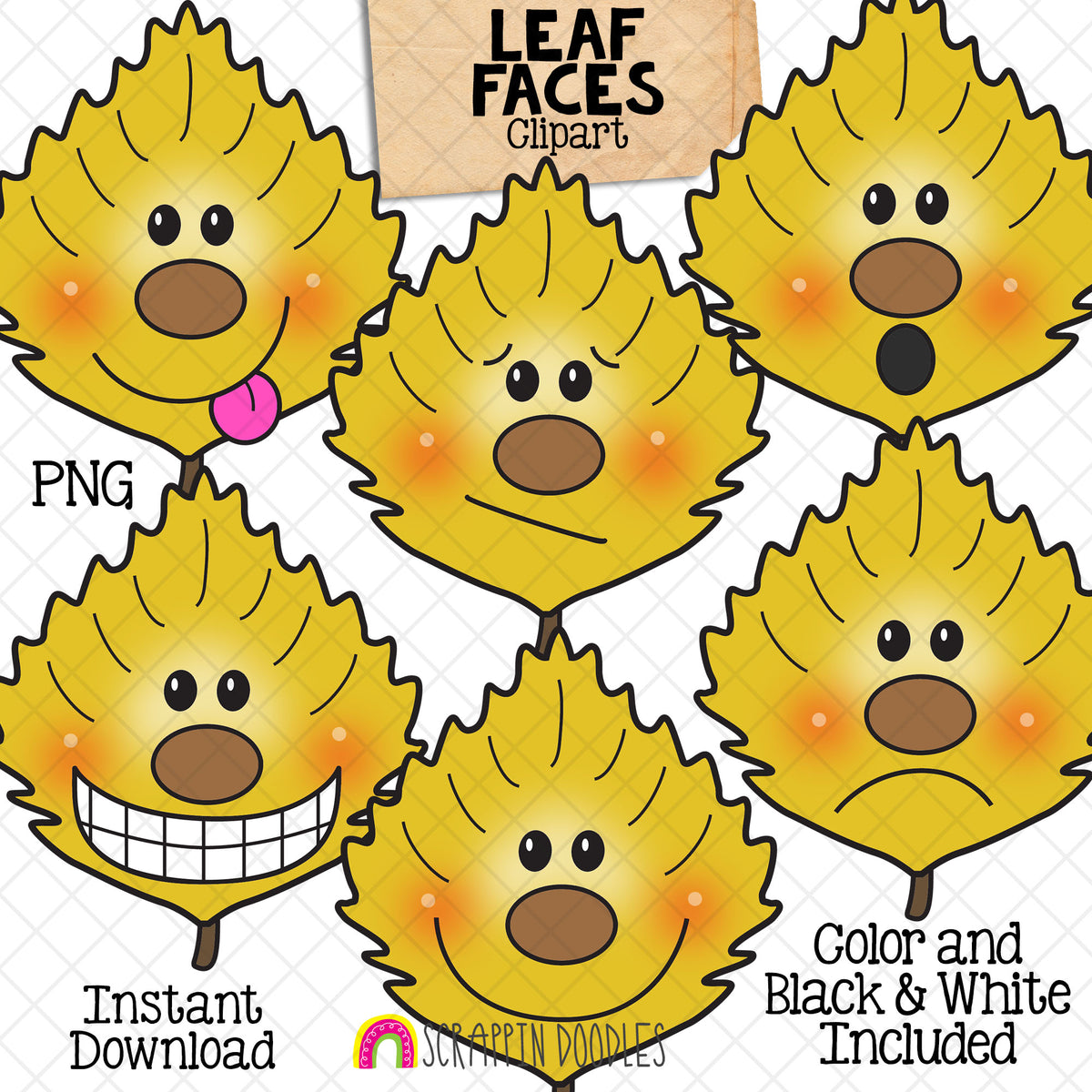 Fall Faces Bundle - Autumn Facial Expressions - Acorn - Apple - Leaf - Owl - Pumpkin - Scarecrow - Squirrel - Sunflower - CU PNG Sublimation