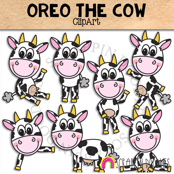 Farm Animal ClipArt Bundle - Pig - Cow - Horse - Chicken - Sheep - Cow - Commercial Use - PNG