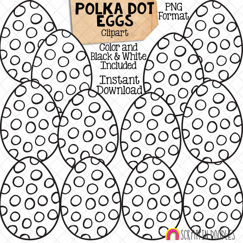 Polka Dot Egg Colors ClipArt - Easter - Commercial Use - PNG - CU PNG Sublimation