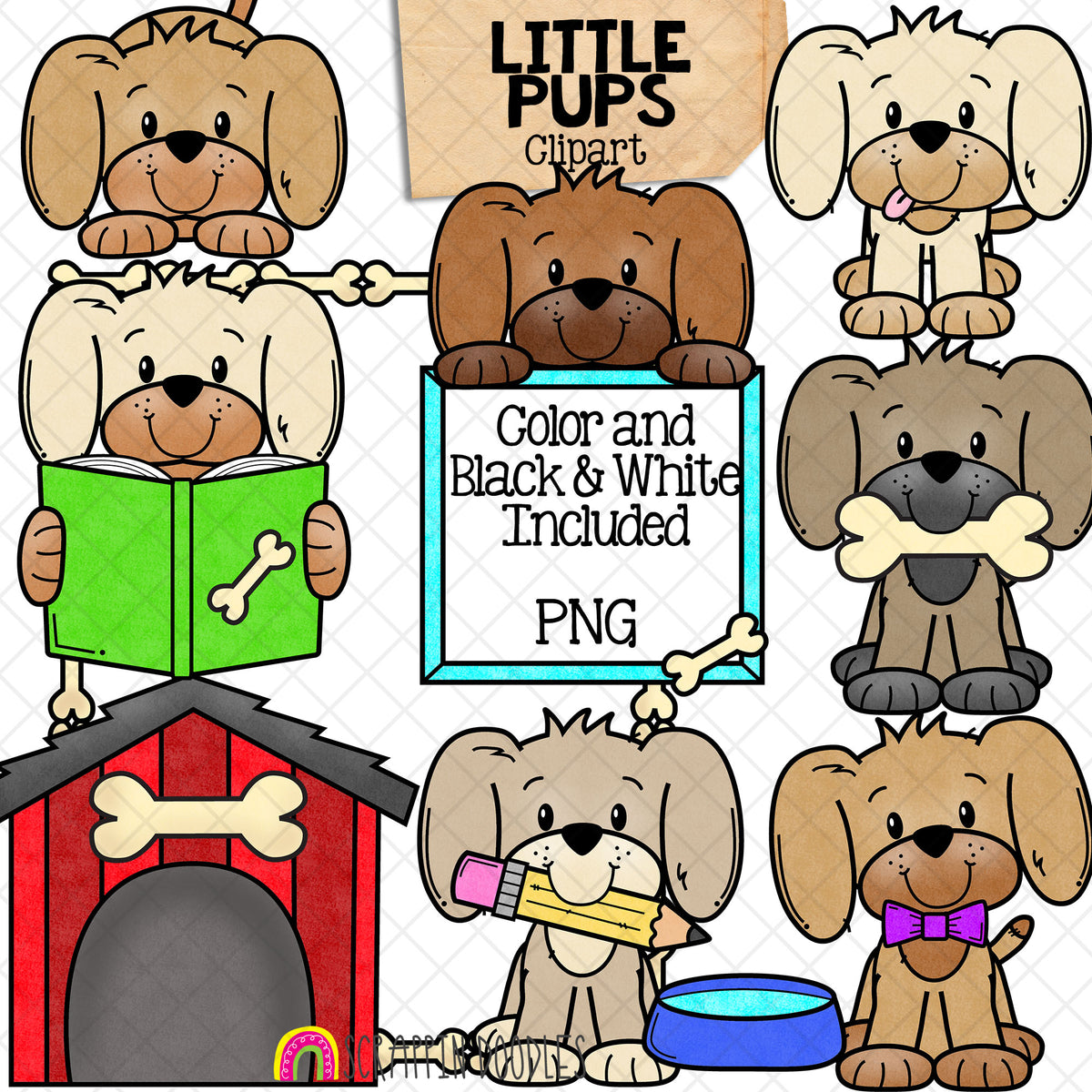 Cute Animal ClipArt Bundle - Sloth - Puppies - Dogs - Pink Flamingo - Hedgehog - CU PNG Sublimation