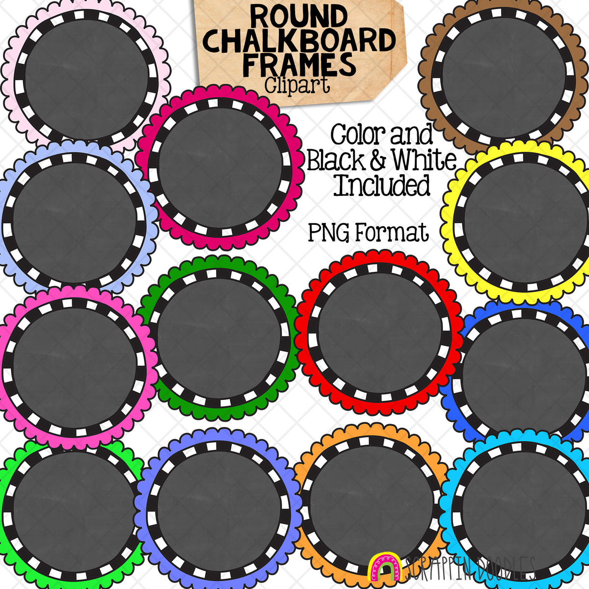 Chalkboard Frames / Borders ClipArt Bundle - Commercial Use - PNG
