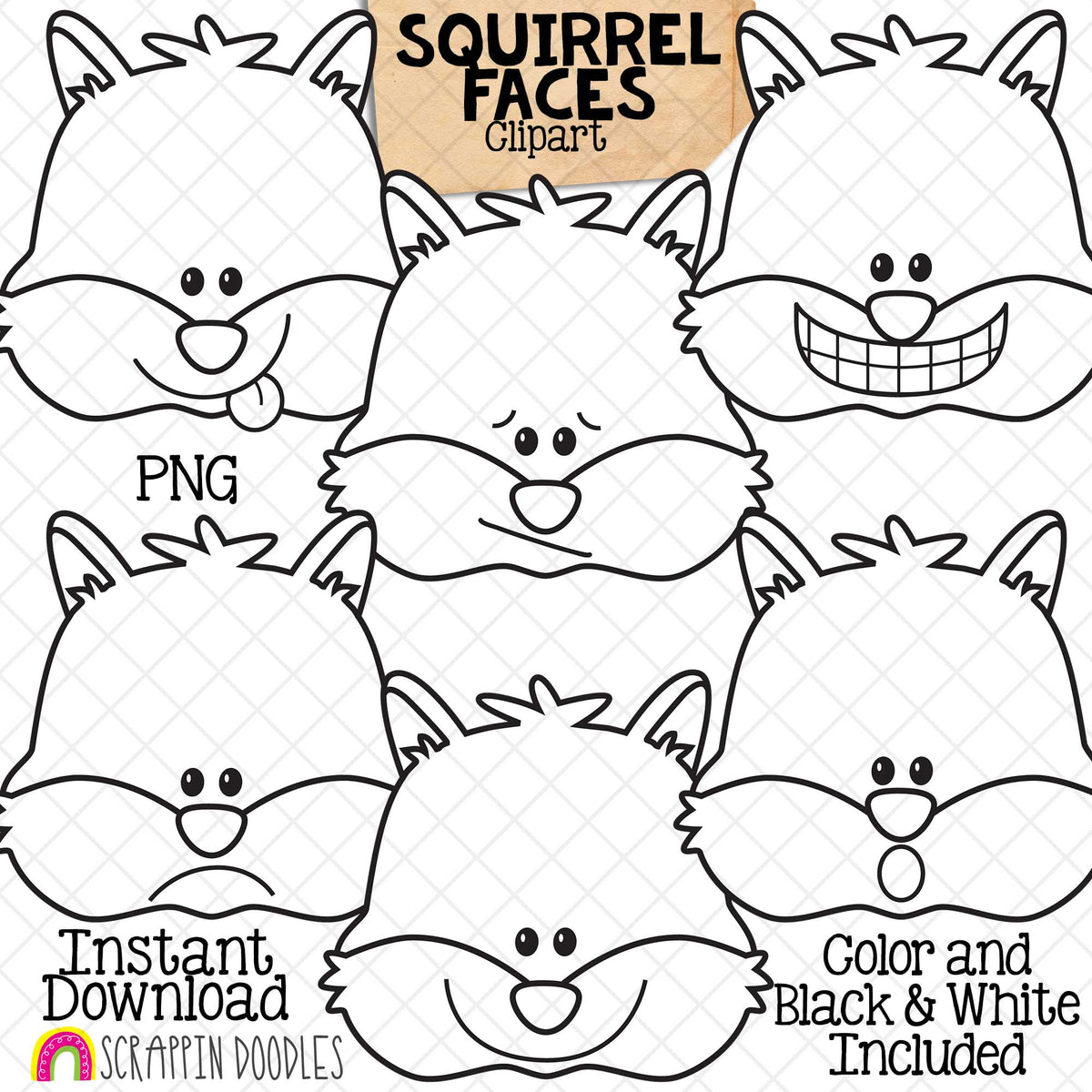 Fall Faces Bundle - Autumn Facial Expressions - Acorn - Apple - Leaf - Owl - Pumpkin - Scarecrow - Squirrel - Sunflower - CU PNG Sublimation