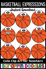 Basketball Facial Expressions Clip Art