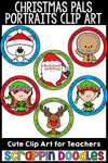 Christmas Pals Portraits Clip Art