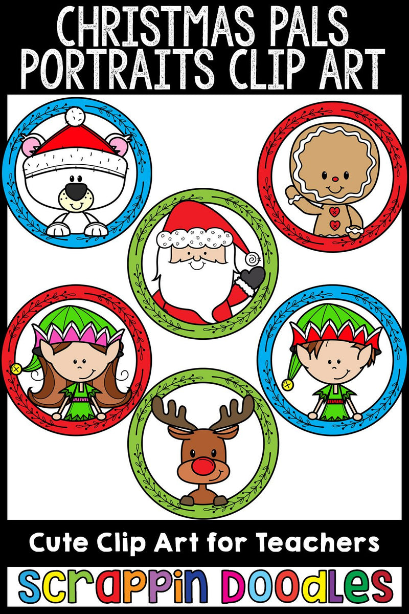 Christmas Pals Portraits Clip Art