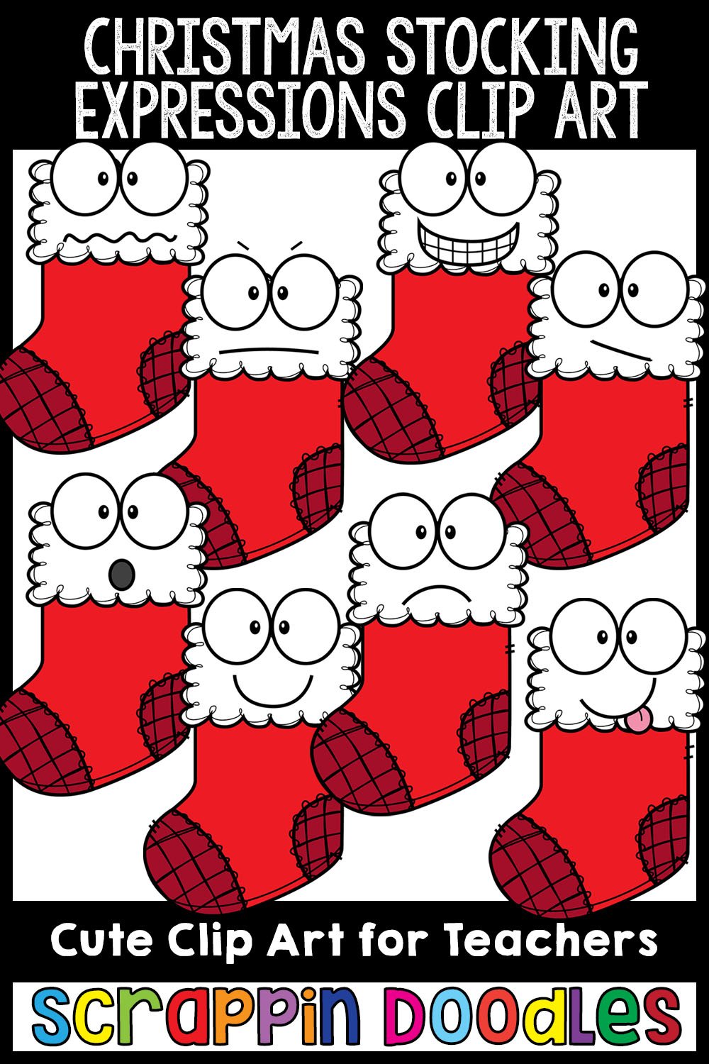 Christmas Stocking Facial Expressions Clip Art Emotions