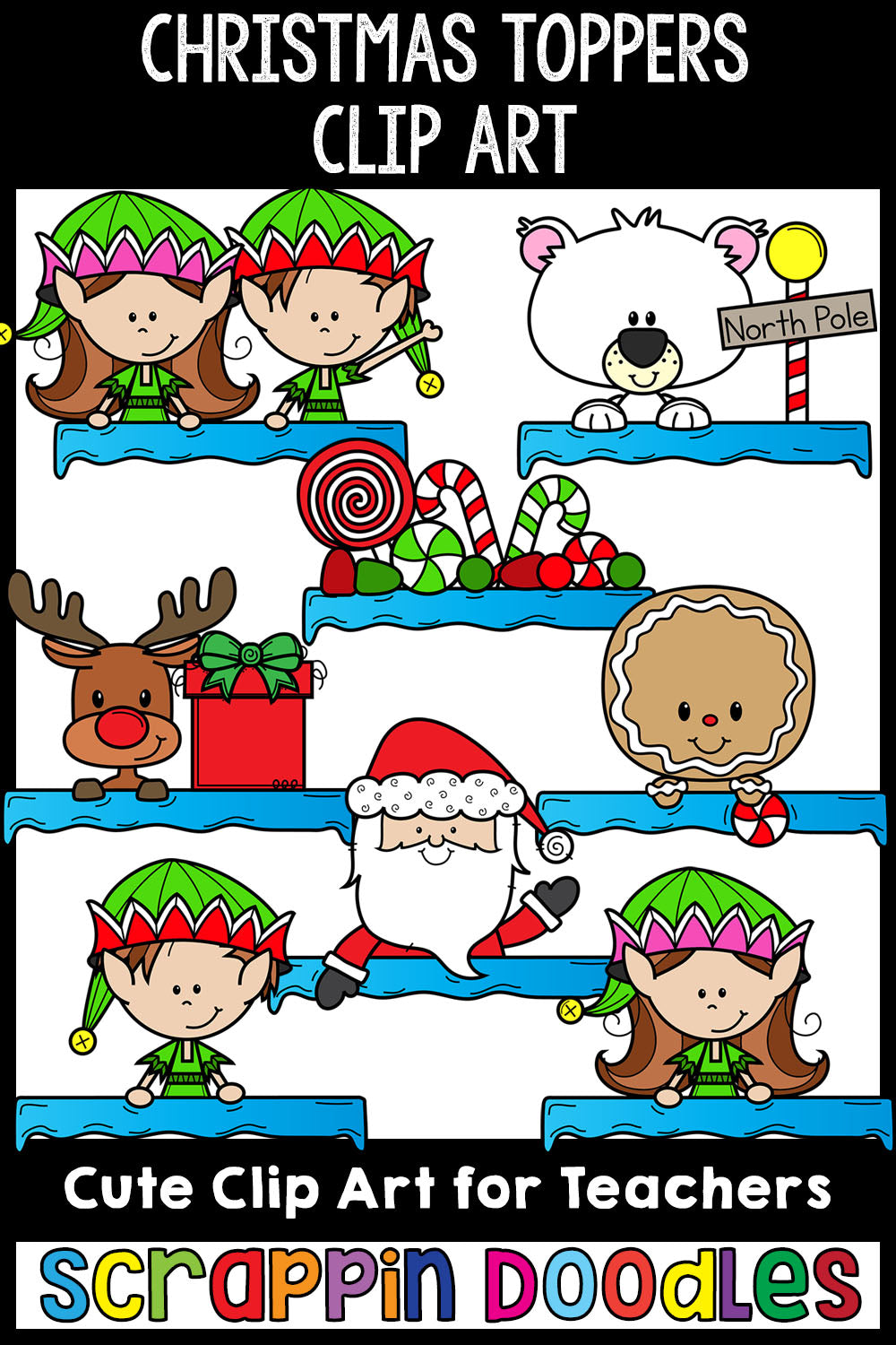 Christmas Page Toppers Commercial Use Clip Art