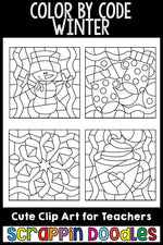 Winter Color By Code Templates