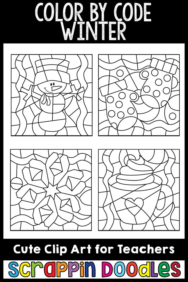 Winter Color By Code Templates