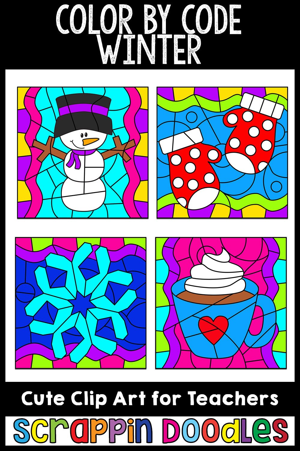 Winter Color By Code Templates