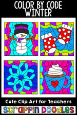 Winter Color By Code Templates