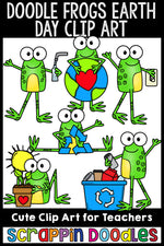 Doodle Frogs Earth Day Clip Art Commercial Use