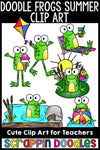 Doodle Frogs Summer Clip Art