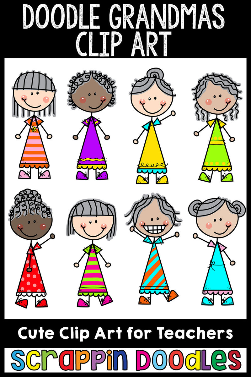 Doodle Grandmas Clip Art