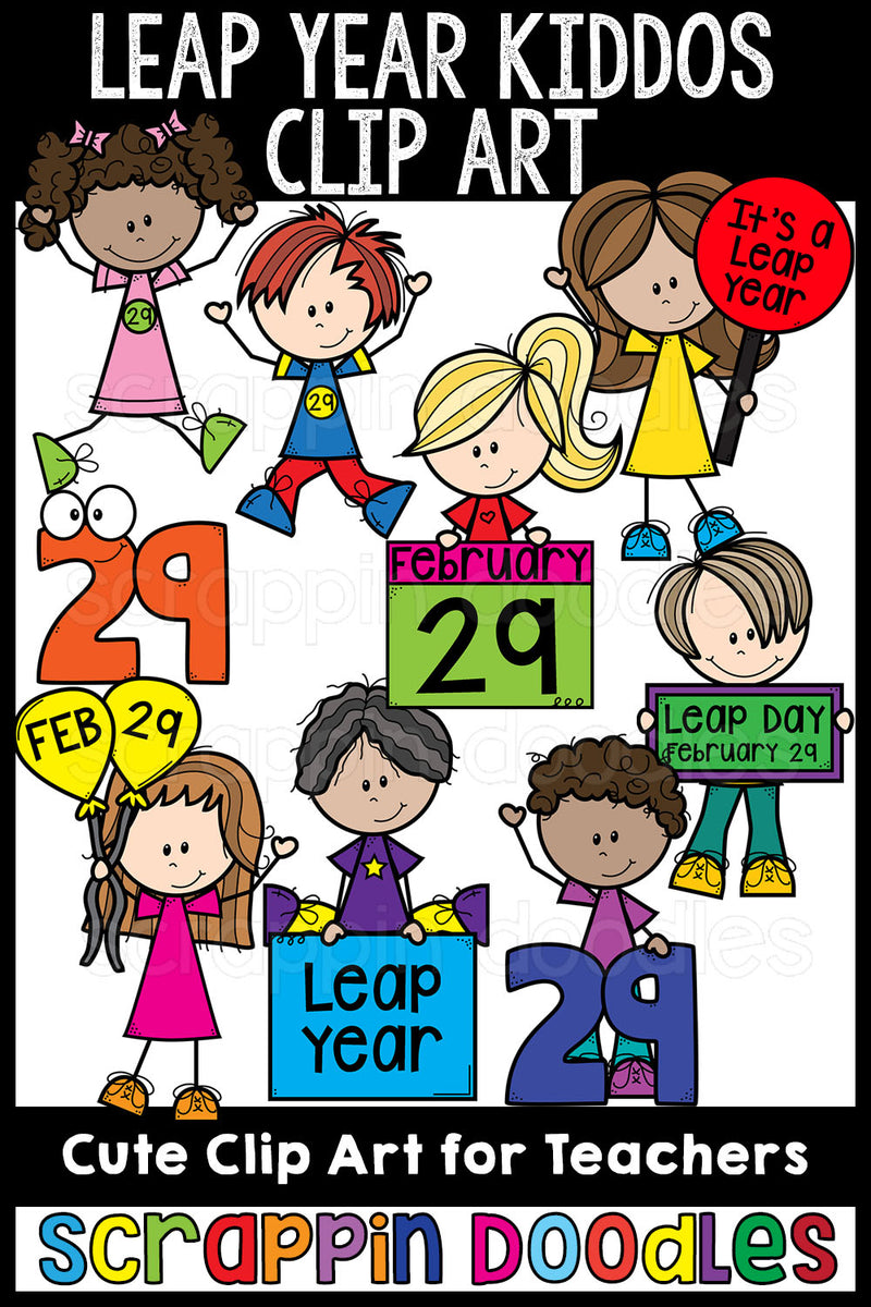 Leap Year Kiddos Clipart Kids Commercial Use