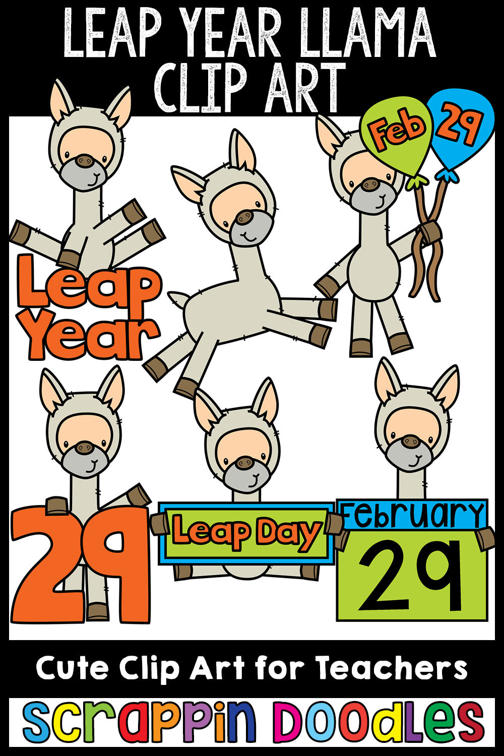 Leap Year Llama Clip Art Commercial Use