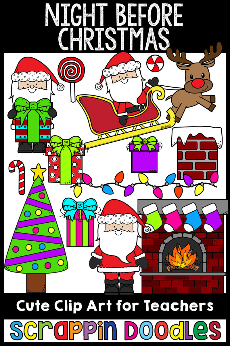 Night Before Christmas Clip Art Christmas Eve Graphics Illustrations