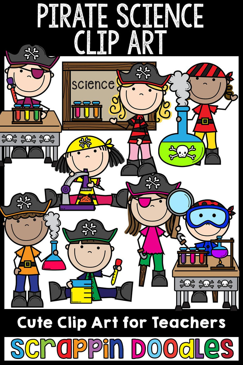 Pirate Science Clip Art School Kids Commericial Use