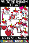 Valentine Unicorn Clip Art Commercial Use