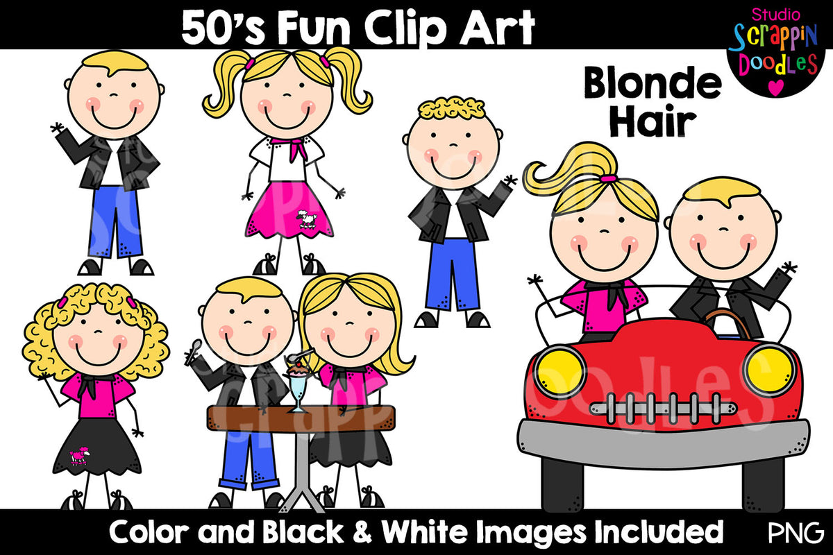 Fifties Fun Kids Clip Art
