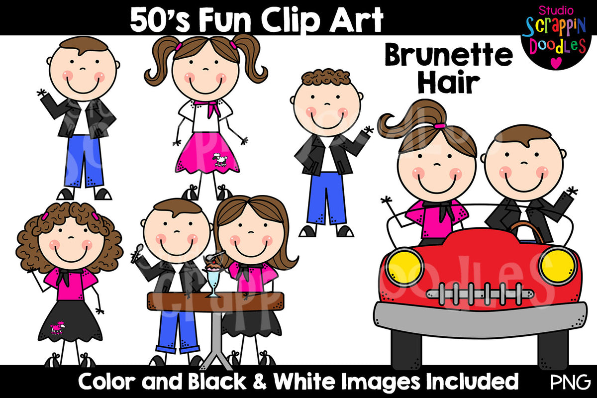 Fifties Fun Kids Clip Art