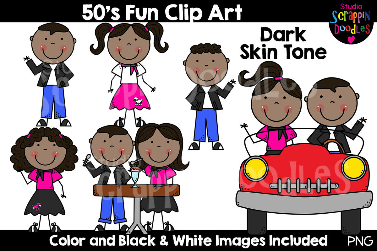 Fifties Fun Kids Clip Art